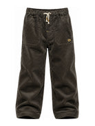 Pantaloni per bambino Bonton Kids verde cachi con trama a coste BD22043 510 BONTON KIDS 