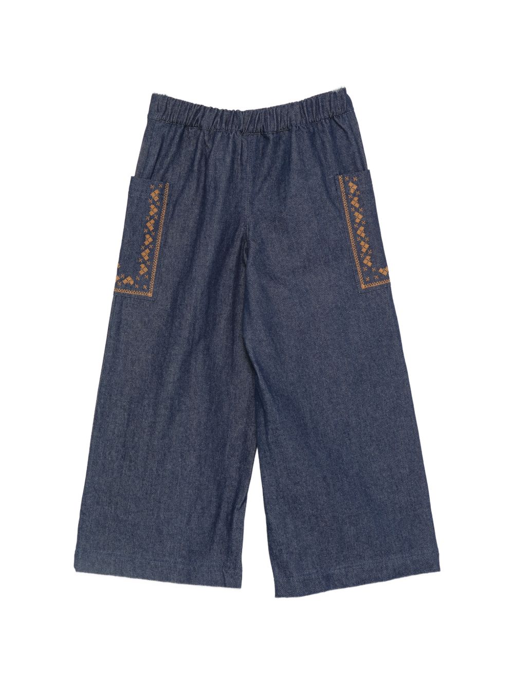 Pantaloni per bambina Bonton Kids blu navy con dettagli ricamati BD22152 430 BONTON KIDS 