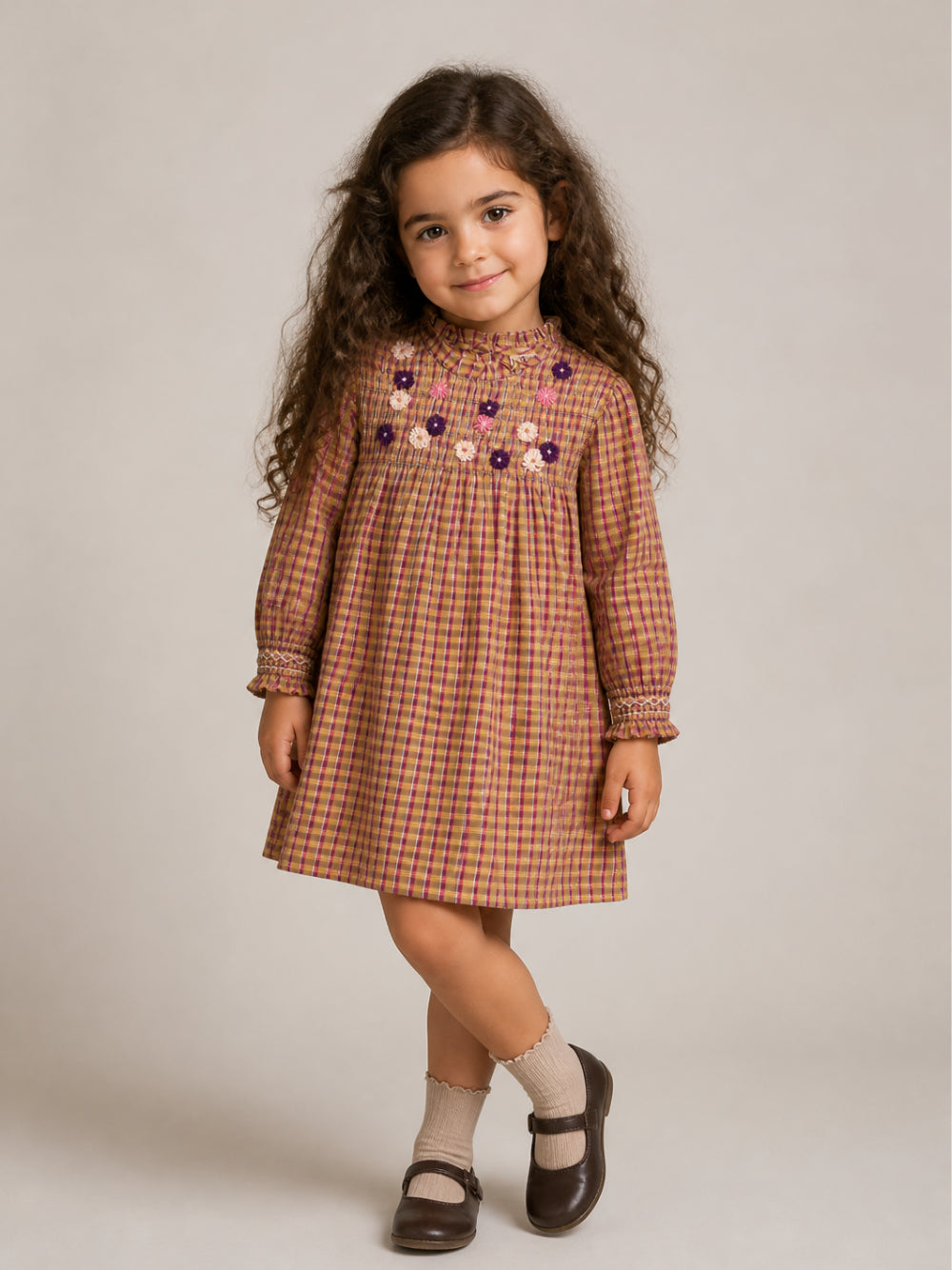 Abito per bambina Bonton Kids multuicolore con ricamo floreale BD30202 947 BONTON KIDS 