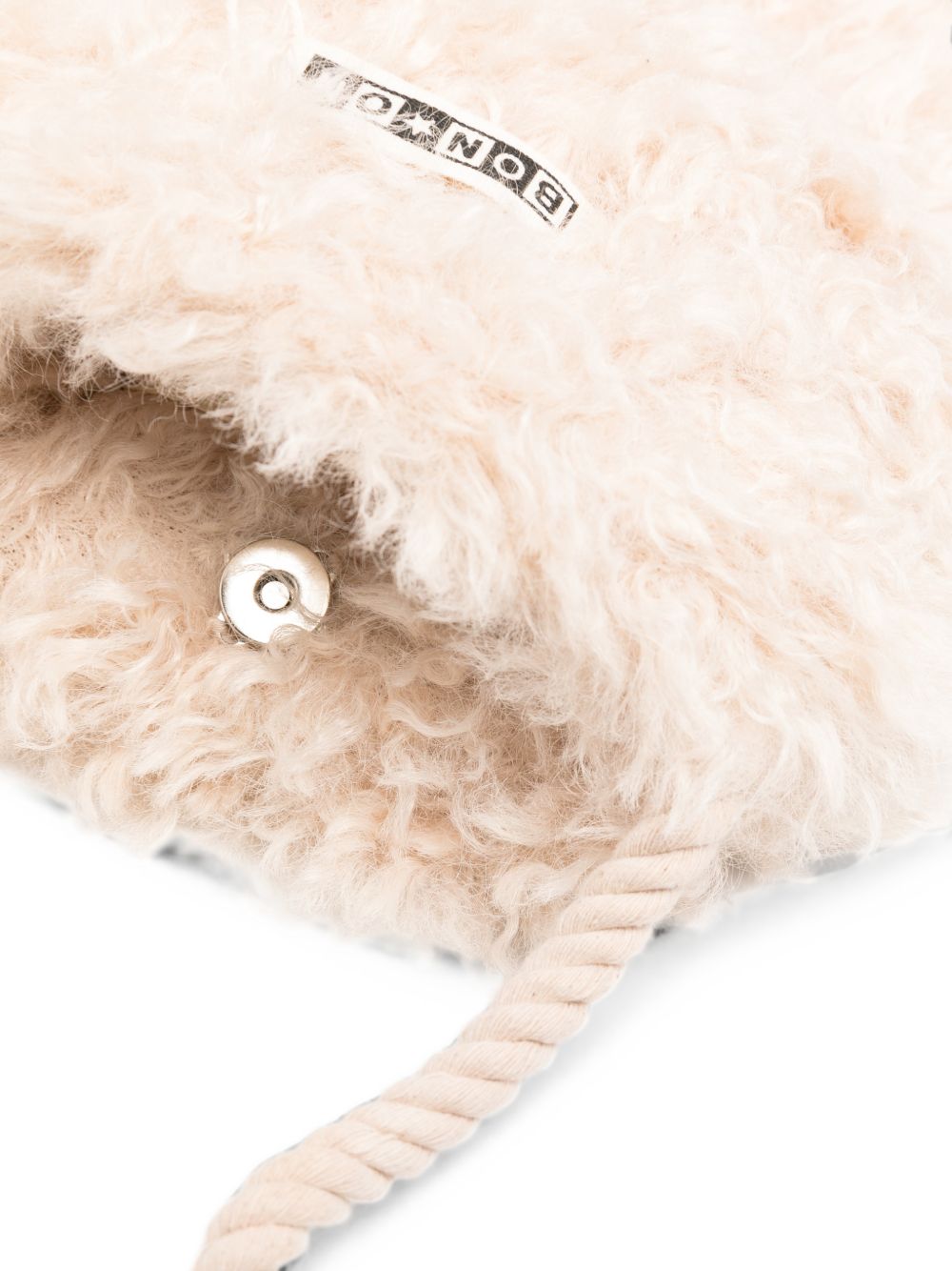 Borsa a tracolla Bonton Kids beige con strappo di corda finta in shearling BD99022 120 BONTON KIDS 