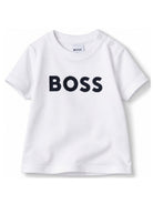 T-shirt per neonato Boss Kids bianca con stampa logo sul davanti J05P12 10P BOSS KIDS 