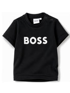 T-shirt per neonato Boss KIds blu con stampa logo sul davanti J05P12 849 BOSS KIDS 