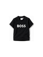 T-shirt per neonato Boss KIds blu con stampa logo sul davanti J05P12 849 BOSS KIDS 