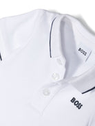Polo con stampa per neonato BOSS Kidswear bianco con logo sul petto J05P13 10P BOSS KIDS 