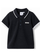 Polo con stampa per neonato Boss KIds blu con orlo dritto J05P13 849 BOSS KIDS 