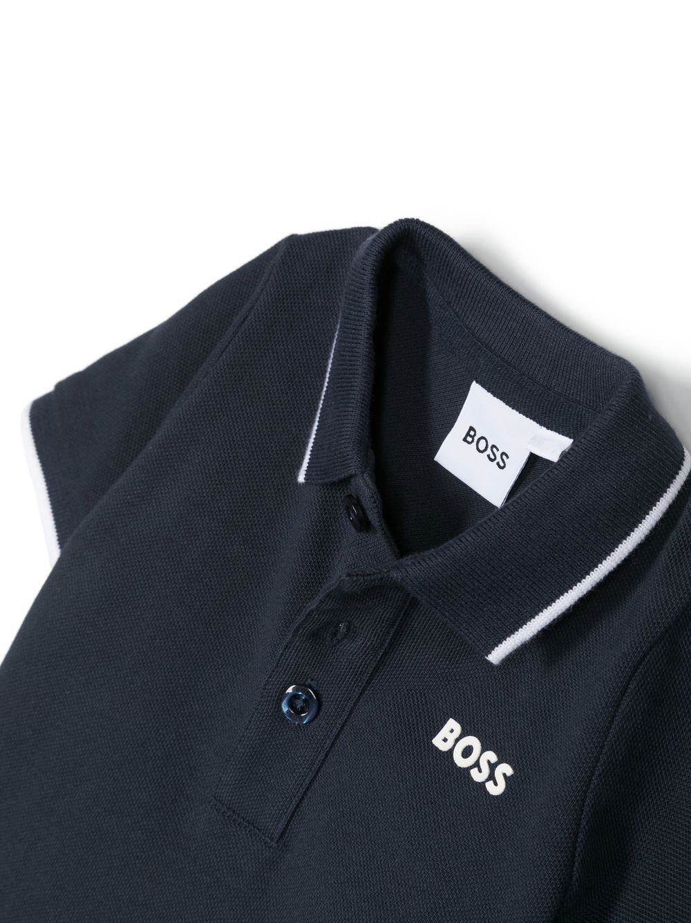 Polo con stampa per neonato Boss KIds blu con orlo dritto J05P13 849 BOSS KIDS 