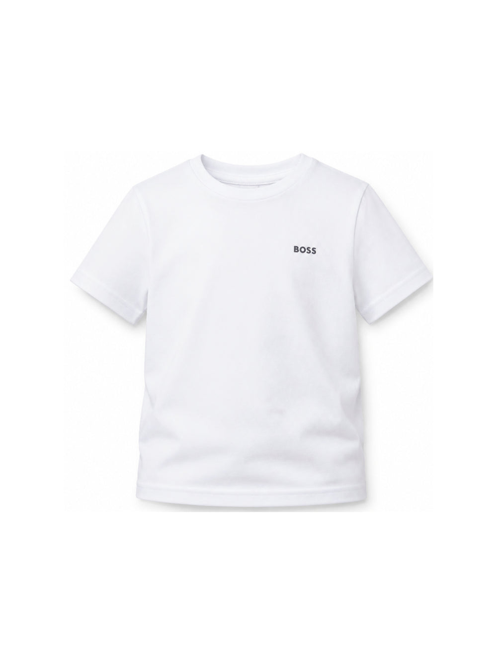 T-shirt per bambino Boss Kids bianca con logo sul davanti J25P23 10P BOSS KIDS 