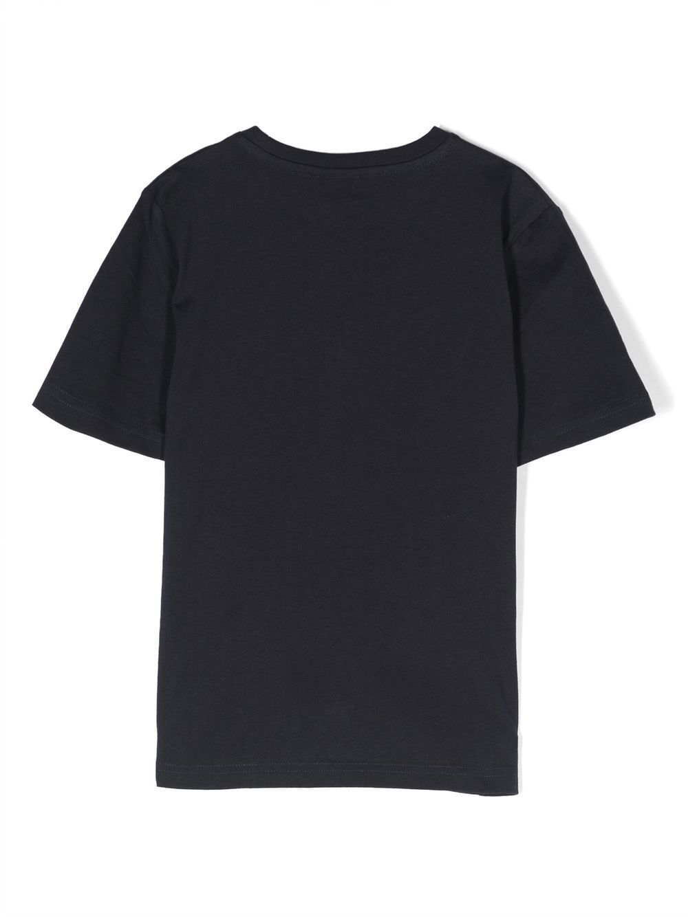 T-shirt con logo goffrato per bambino BOSS Kidswear blu a girocollo J25P23 849 BOSS KIDS 