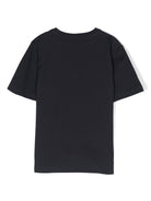 T-shirt con logo goffrato per bambino BOSS Kidswear blu a girocollo J25P23 849 BOSS KIDS 