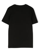 T-shirt per bambino BOSS Kids nera con logo goffrato bianco J25P24 09B BOSS KIDS 