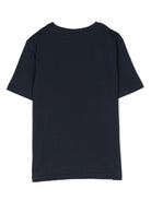 T-shirt per bambino BOSS Kidswear blu con logo goffrato bianco J25P24 849 BOSS KIDS 