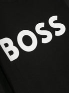 T-shirt per bambino Boss Kids nera con stampa logo sul davanti J25P25 09B BOSS KIDS 