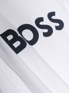 T-shirt per bambino Boss Kids bianca con stampa logo sul davanti J25P25 10P BOSS KIDS 