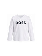 T-shirt per bambino Boss Kids bianca con stampa logo sul davanti J25P25 10P BOSS KIDS 