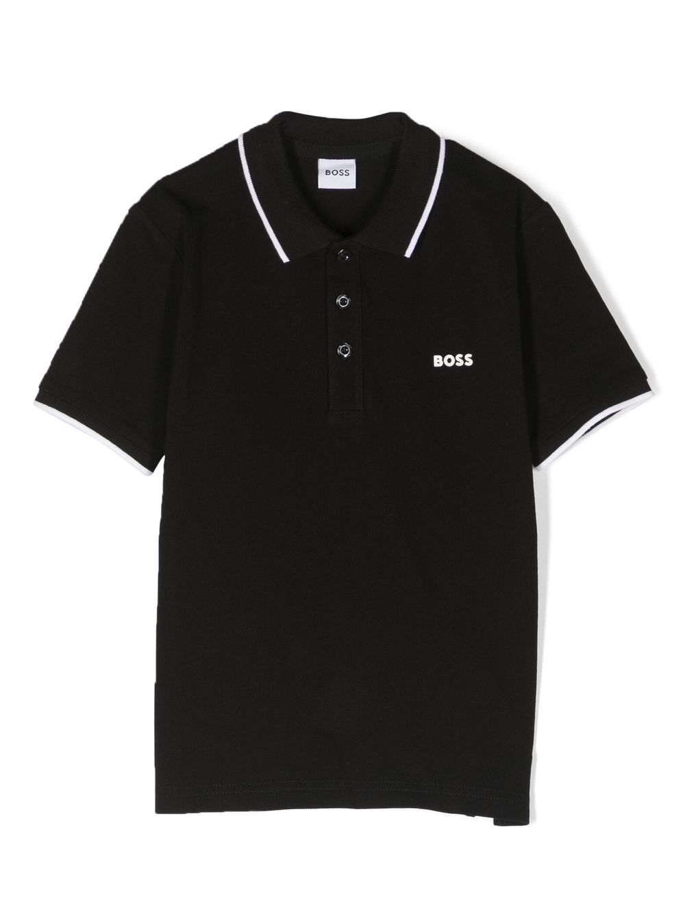 Polo per bambino Boss Kids nera con logo goffrato J25P26 09B BOSS KIDS 