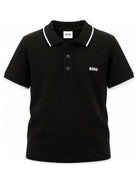 Polo per bambino Boss Kids nera con logo goffrato J25P26 09B BOSS KIDS 