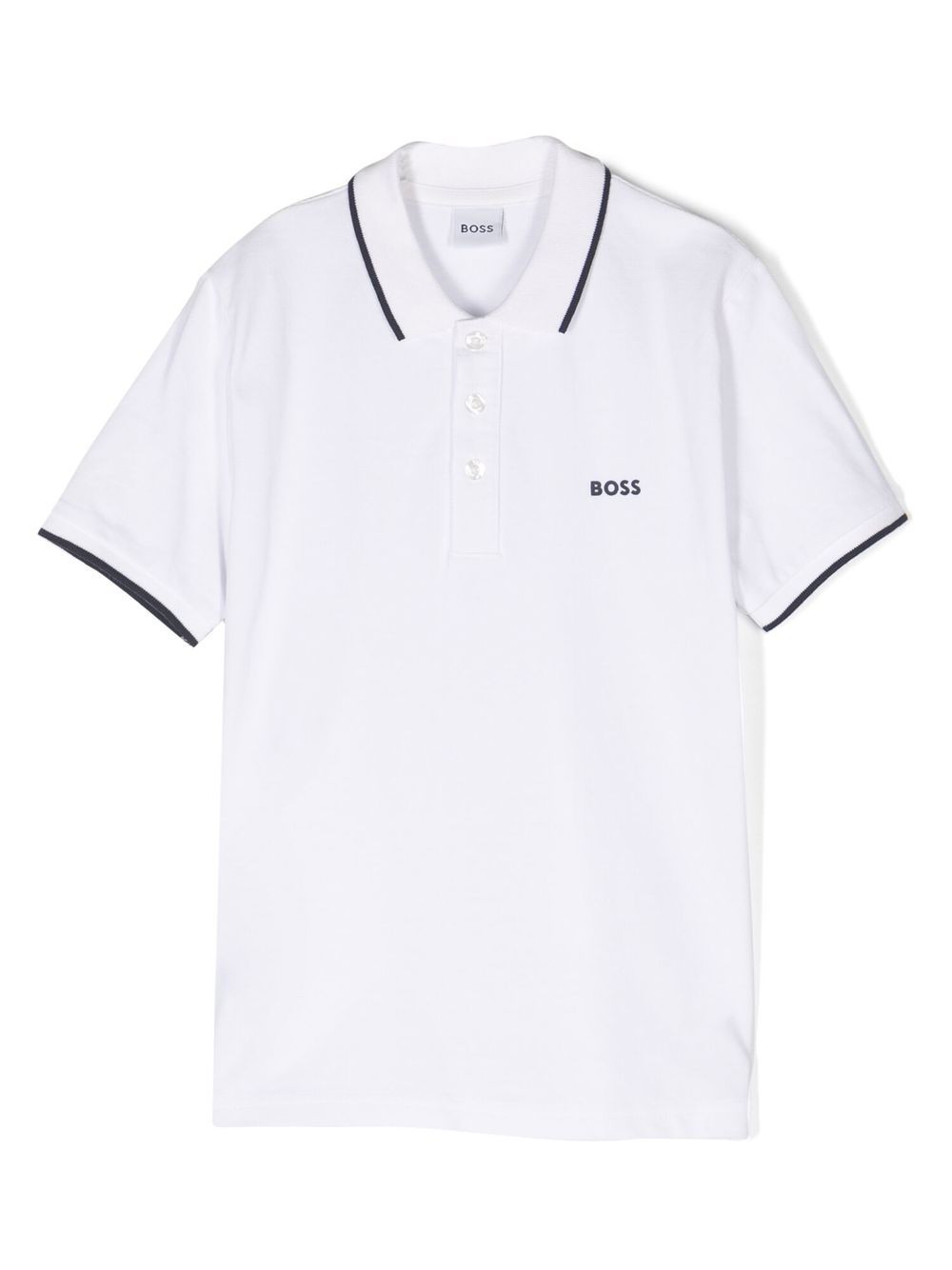 Polo per bambino Boss Kids bianca con logo goffrato J25P26 10P BOSS KIDS 