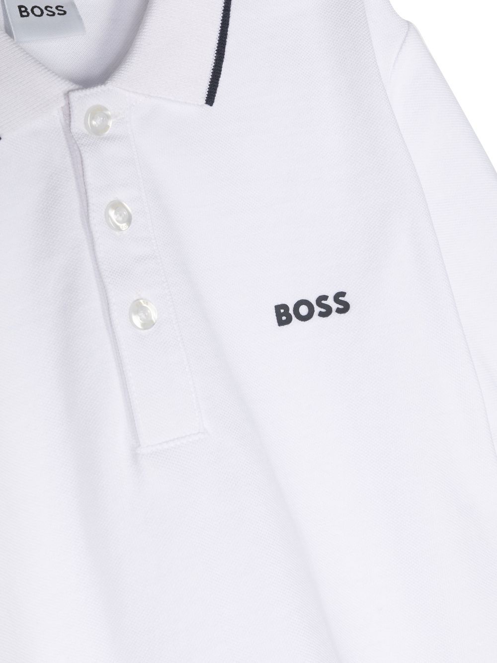 Polo per bambino Boss Kids bianca con logo goffrato J25P26 10P BOSS KIDS 