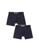Set 2 boxer per bambino Boss Kids blu con stampa logo sul davanti J52665 849 BOSS KIDS 