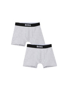 Set di 2 boxer per bambino Boss Kids grigi con stampa logo sul davanti J52665 A32 BOSS KIDS 