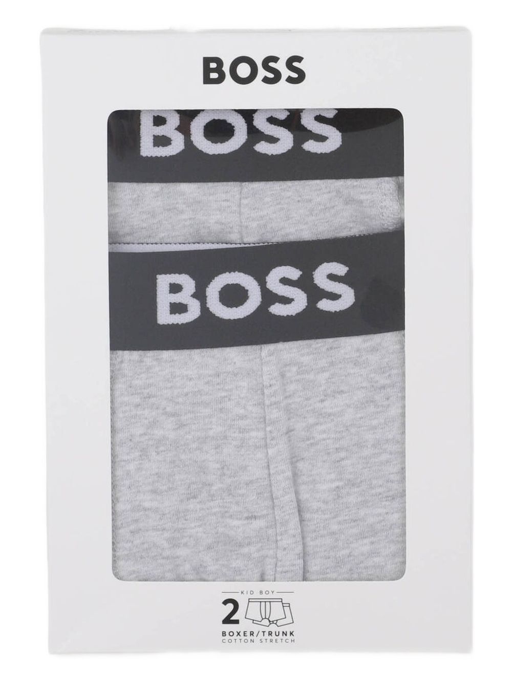 Set di 2 boxer per bambino Boss Kids grigi con stampa logo sul davanti J52665 A32 BOSS KIDS 