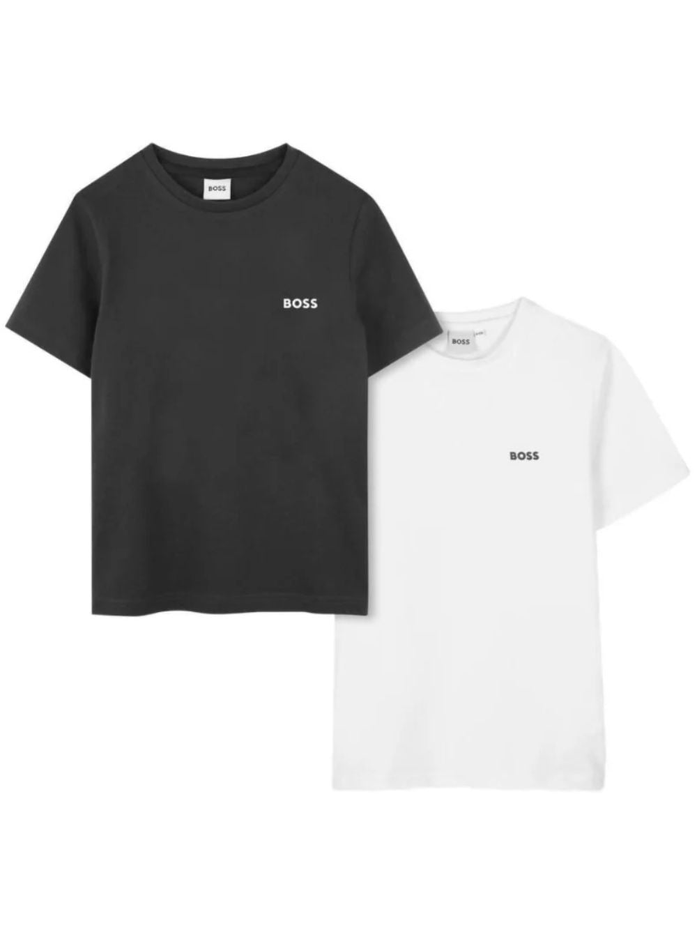 Set di due t-shirt Boss Kids bianca/nera con dettaglio logo sul davanti J52680 M41 BOSS KIDS 