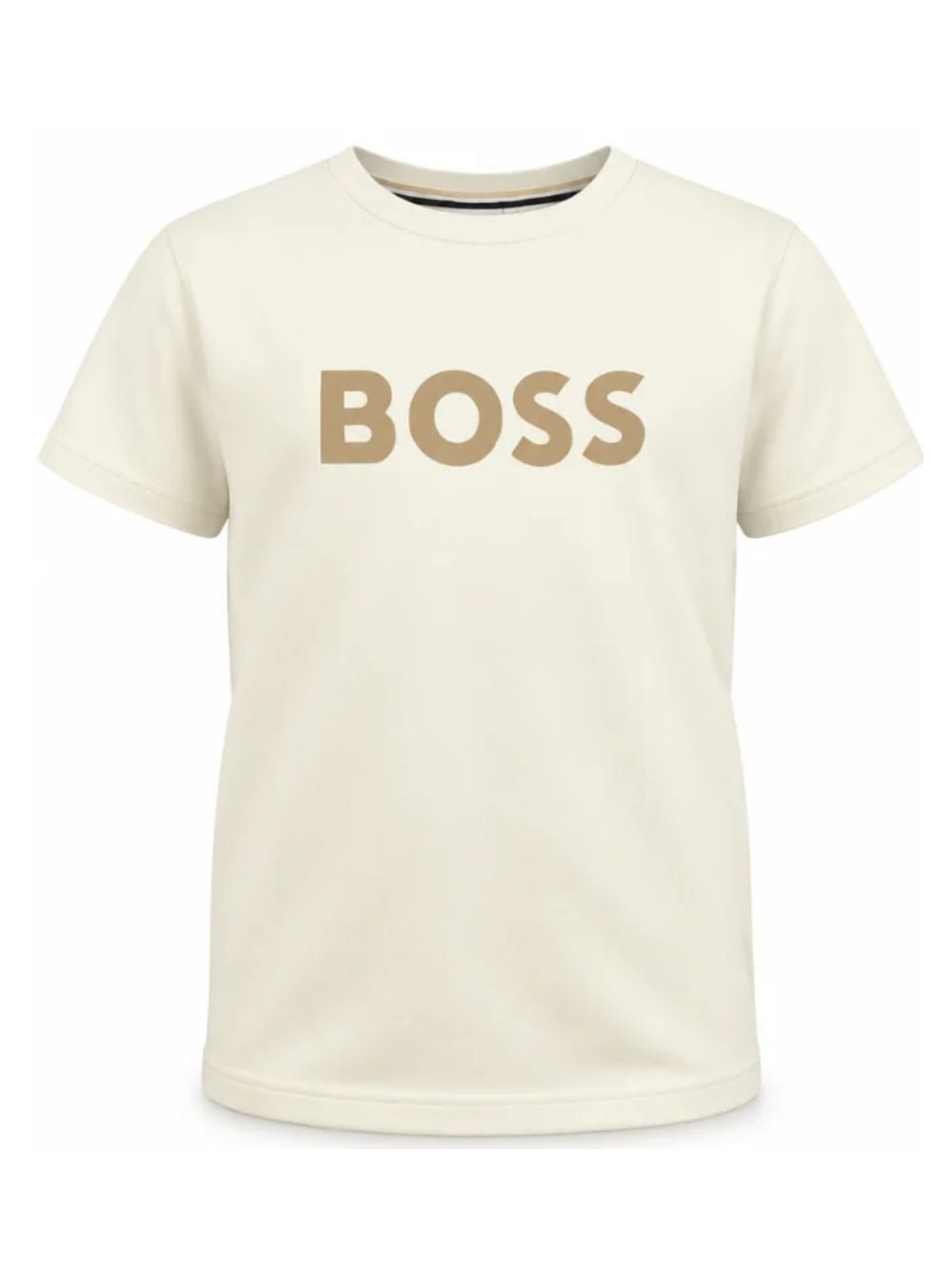 T-shirt per bambino Boss Kids bianca con logo sul davanti J52711 21C BOSS KIDS 