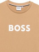 T-shirt per bambino Boss Kids beige con stampa logo frontale J52711 269 BOSS KIDS 