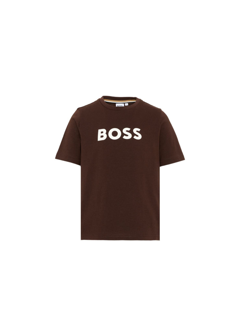 T-shirt per bambino Boss Kids marrone con stampa del logo J52711 343 BOSS KIDS 