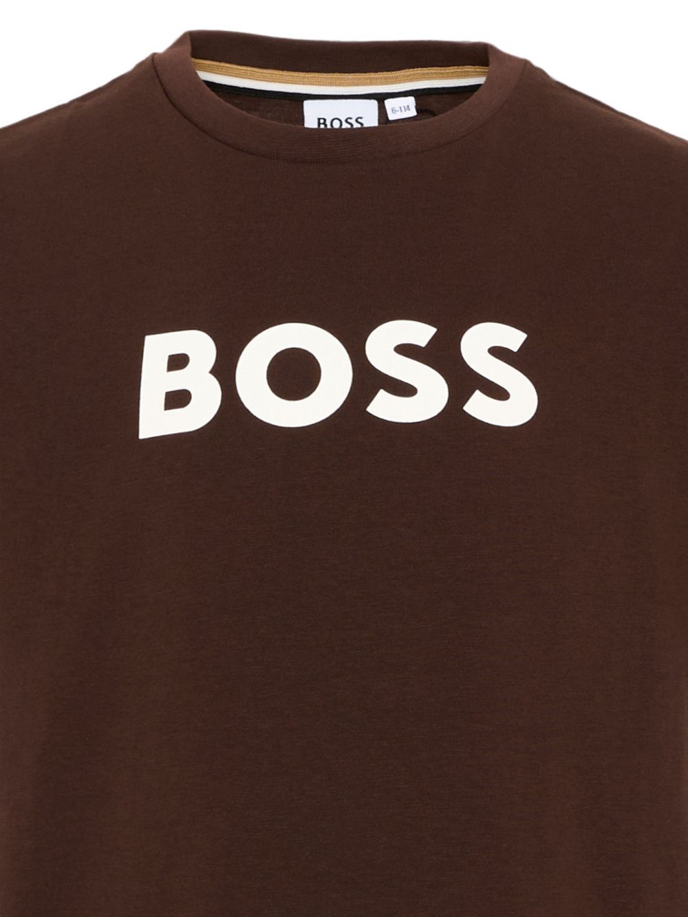 T-shirt per bambino Boss Kids marrone con stampa del logo J52711 343 BOSS KIDS 