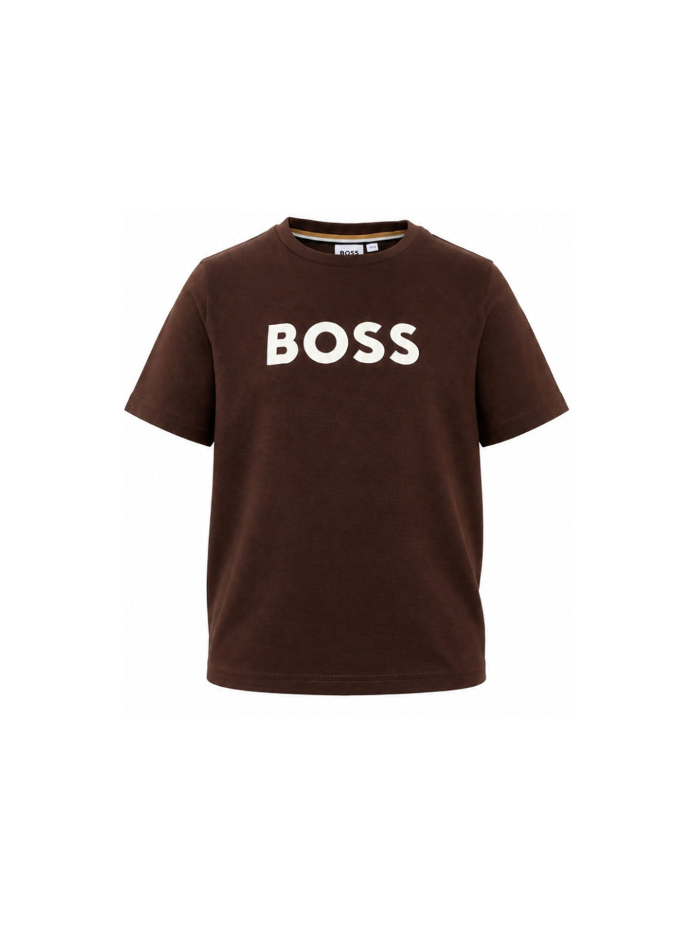 T-shirt per bambino Boss Kids marrone con stampa del logo J52711 343 BOSS KIDS 