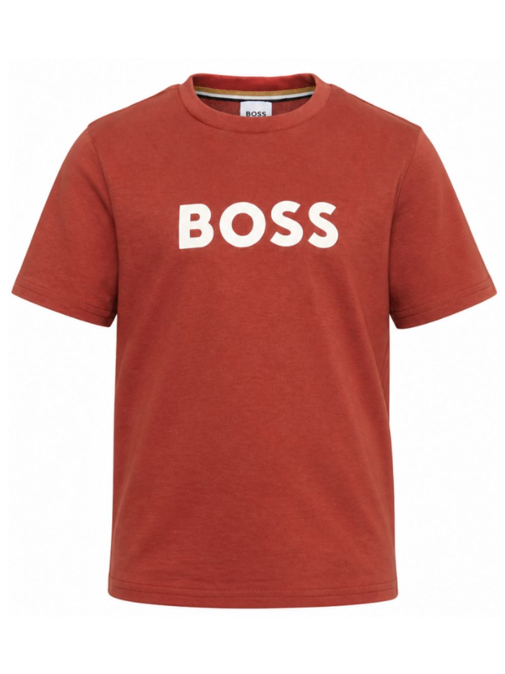 T-shirt per bambino Boss Kids rossa con logo sul davanti J52711 95G BOSS KIDS 
