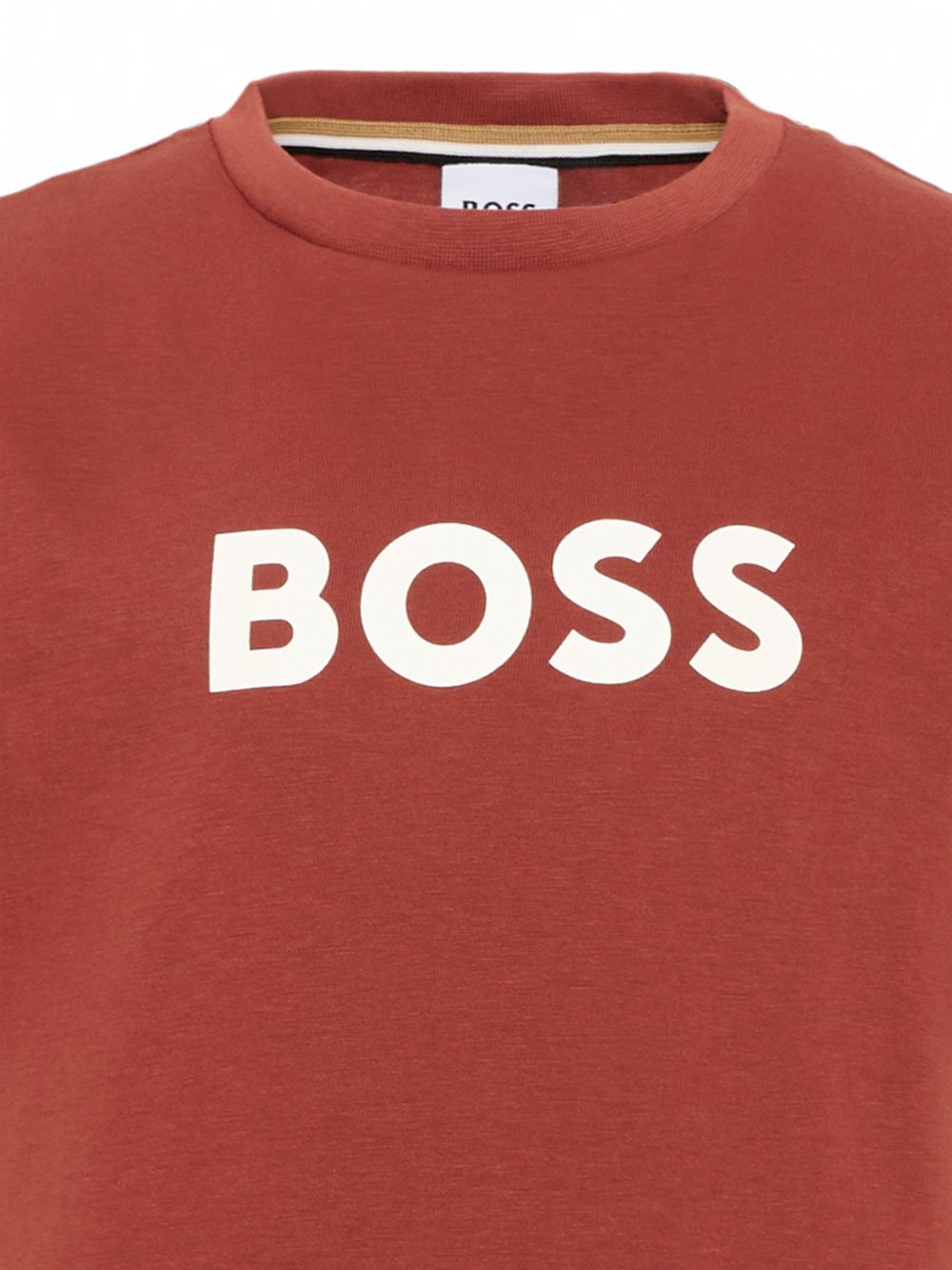 T-shirt per bambino Boss Kids rossa con logo sul davanti J52711 95G BOSS KIDS 