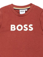 T-shirt per neonato Boss Kids rossa con logo sul davanti J52712 95G BOSS KIDS 