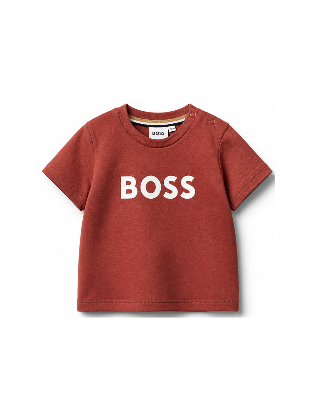 T-shirt per neonato Boss Kids rossa con logo sul davanti J52712 95G BOSS KIDS 