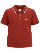 T-shirt per bambino Boss Kids rossa con colletto stile polo J53169 95G BOSS KIDS 