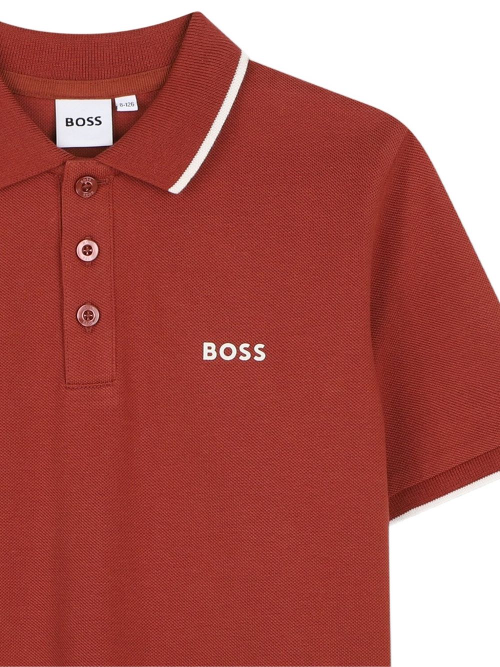 T-shirt per bambino Boss Kids rossa con colletto stile polo J53169 95G BOSS KIDS 
