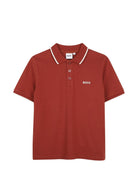 T-shirt per bambino Boss Kids rossa con colletto stile polo J53169 95G BOSS KIDS 