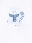 T-shirt per neonato Boss Kids bianca con stampa grafica sul davanti J53287 10P BOSS KIDS 