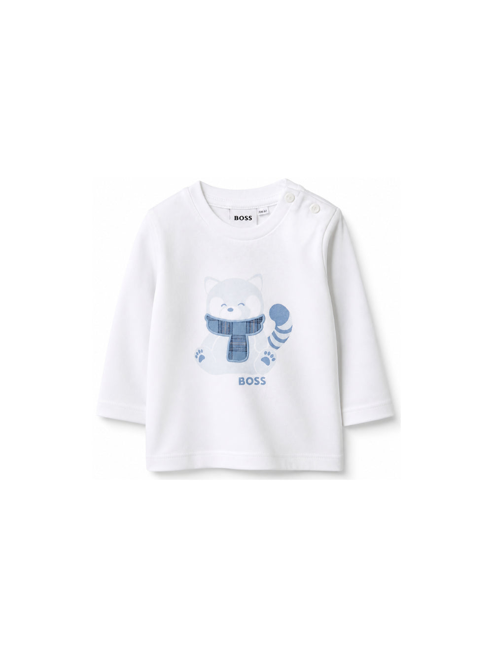 T-shirt per neonato Boss Kids bianca con stampa grafica sul davanti J53287 10P BOSS KIDS 