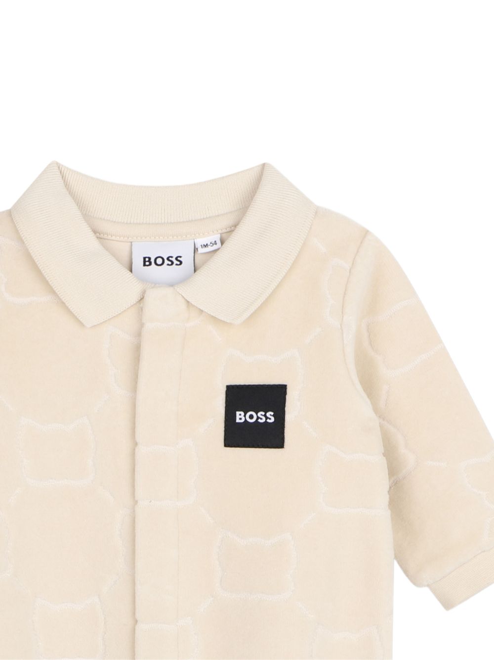 Tutina e cappellino per neonato Boss Kids beige con motivo jacquard J53290 21K BOSS KIDS 