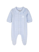 Tutina e cappellino per neonato Boss Kids azzurra con motivo jacquard J53290 771 BOSS KIDS 