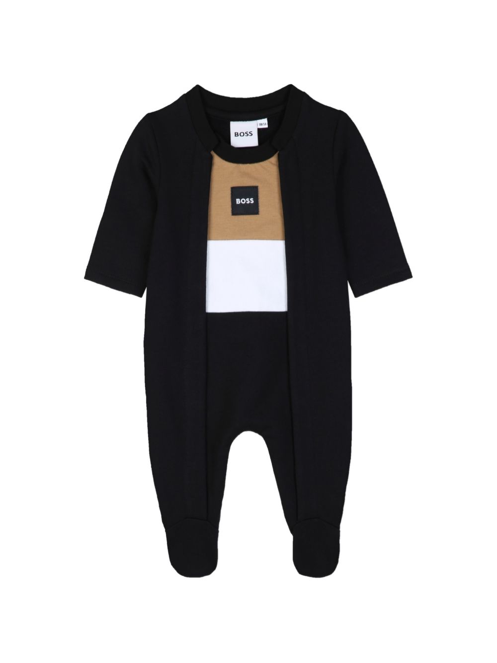 Tutina, berretto e bavaglino per neonato Boss Kids nero inserto color-block J53292 09B BOSS KIDS 