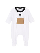 Tutina, berretto e bavaglino per neonato Boss Kids bianco inserto color-block J53292 10P BOSS KIDS 