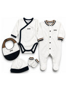 Tutine per neonato Boss Kids bianche con stampa logo sul davanti J53293 10P BOSS KIDS 