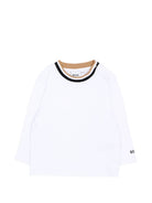 Salopette per neonato Boss Kids beige con applicazione J53301 269 BOSS KIDS 