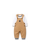 Salopette per neonato Boss Kids beige con applicazione J53301 269 BOSS KIDS 