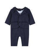 Tuta intera per neonato Boss Kids blu con revers classici J53303 849 BOSS KIDS 