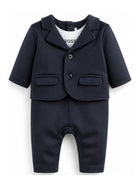 Tuta intera per neonato Boss Kids blu con revers classici J53303 849 BOSS KIDS 