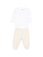 Set tuta sportiva per neonato Boss Kids beige con logo sul davanti J53304 21K BOSS KIDS 